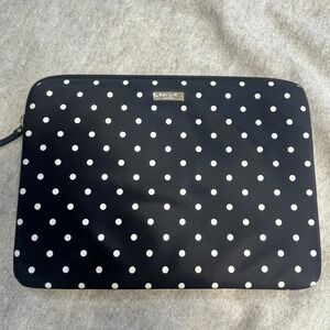 Kate Spade New York Black White Polka Dot Tablet Case Zipper Sleeve iPad Pouch